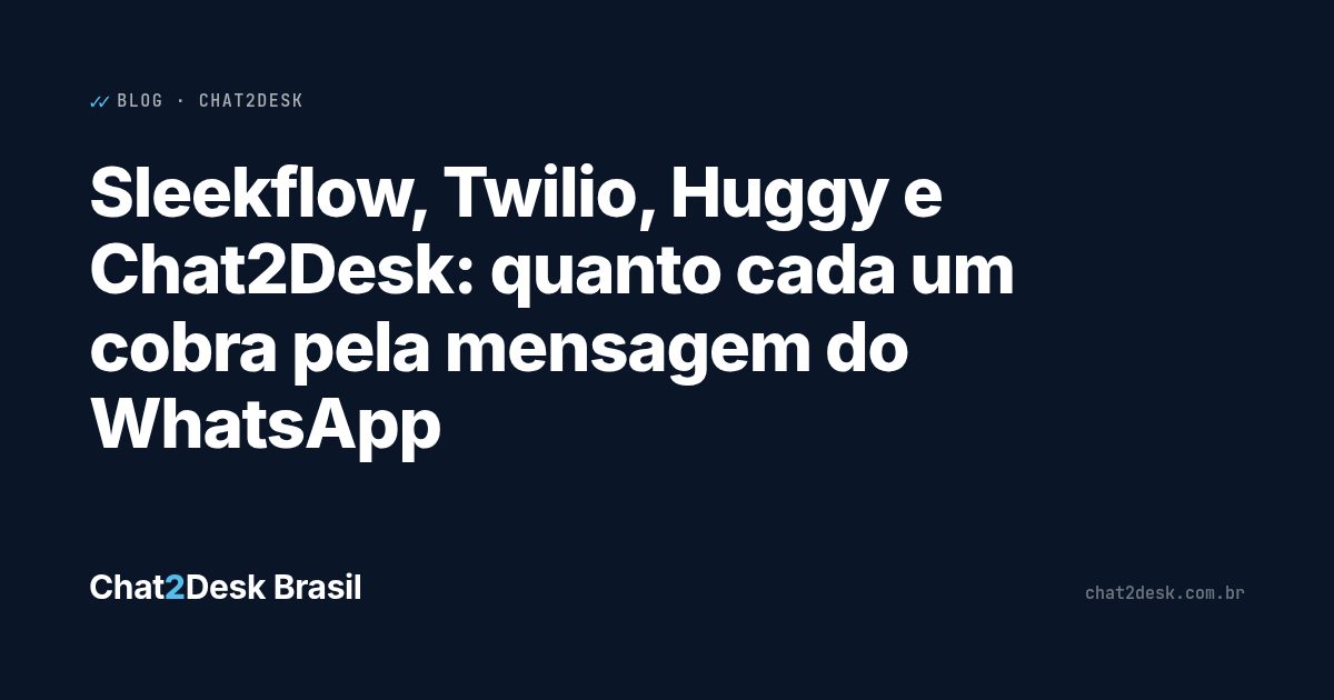 Sleekflow, Twilio, Huggy e Chat2Desk: quanto cada um cobra pela mensagem do WhatsApp